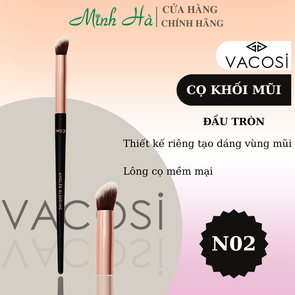 Cọ khối mũi Vacosi Angled Shading Brush dễ dàng tạo được sống mũi thẳng, sắc nét