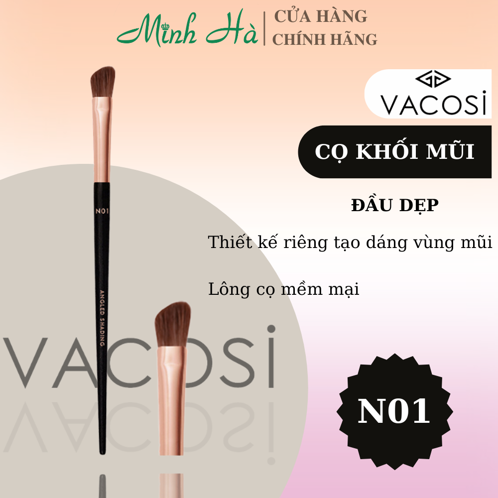 Cọ khối mũi Vacosi Angled Shading Brush dễ dàng tạo được sống mũi thẳng, sắc nét