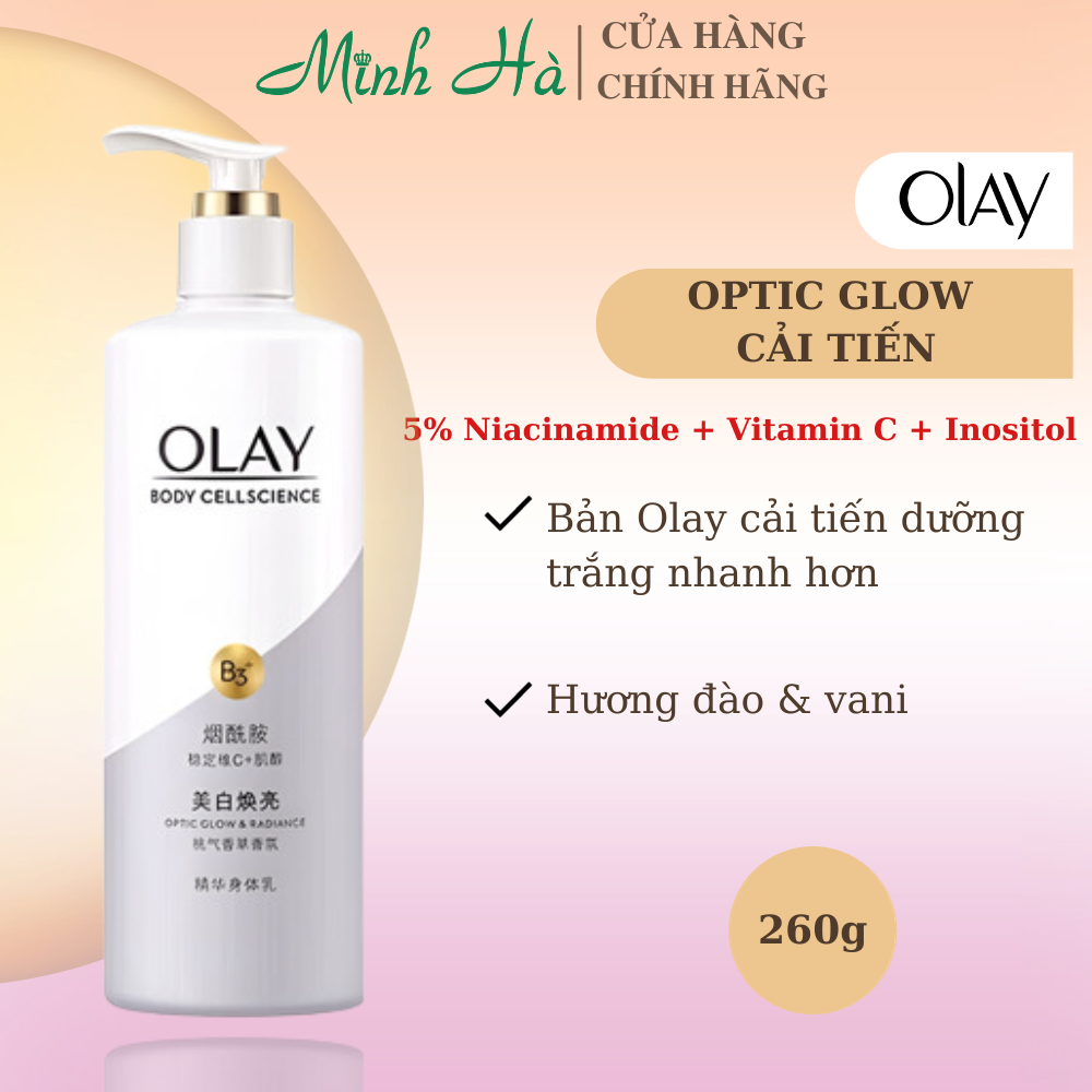 Sữa dưỡng thể trắng da body Olay B3 Bright Ultra Whitening 250ml trắng da mịn màng ẩm mịn, căng mọng