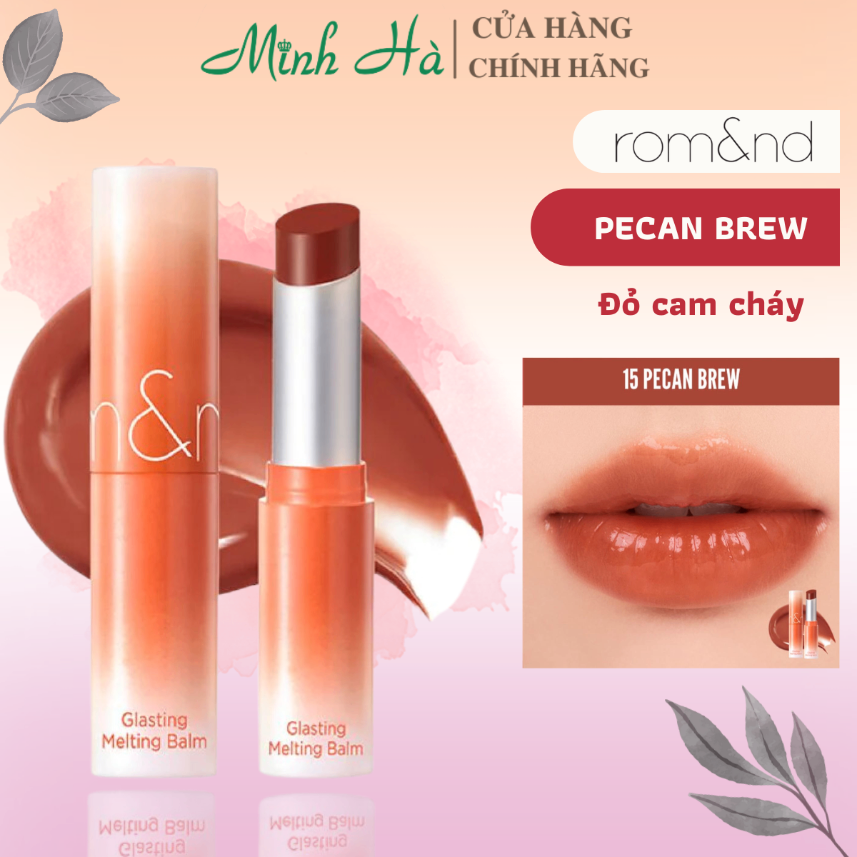 Son dưỡng có màu Romand Glasting Melting Balm 3.5g cấp ẩm lên màu tự nhiên