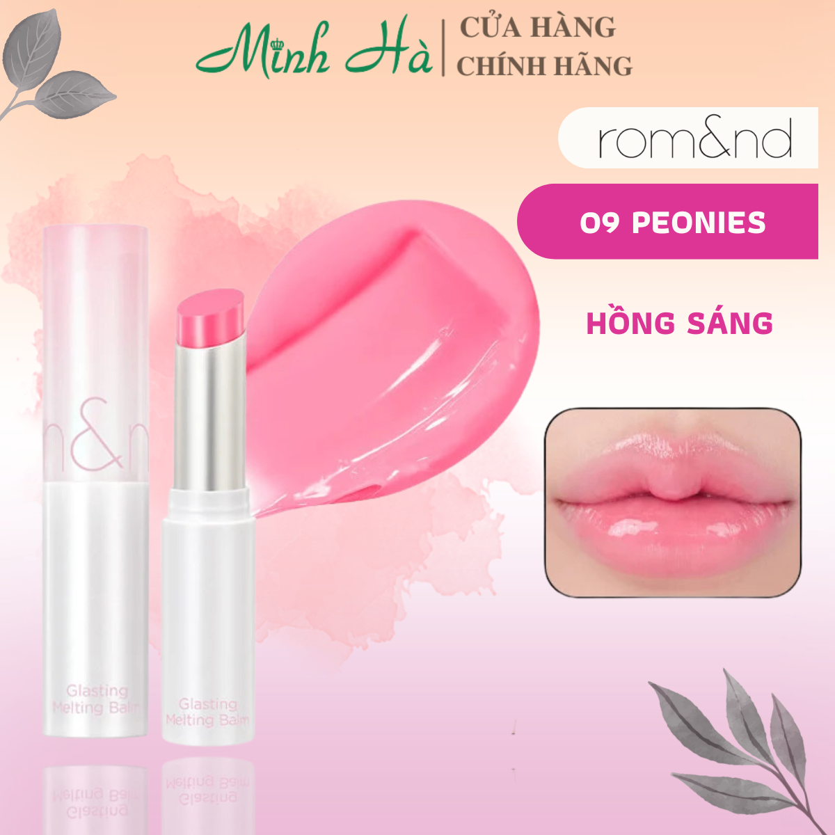 Son dưỡng có màu Romand Glasting Melting Balm 3.5g cấp ẩm lên màu tự nhiên