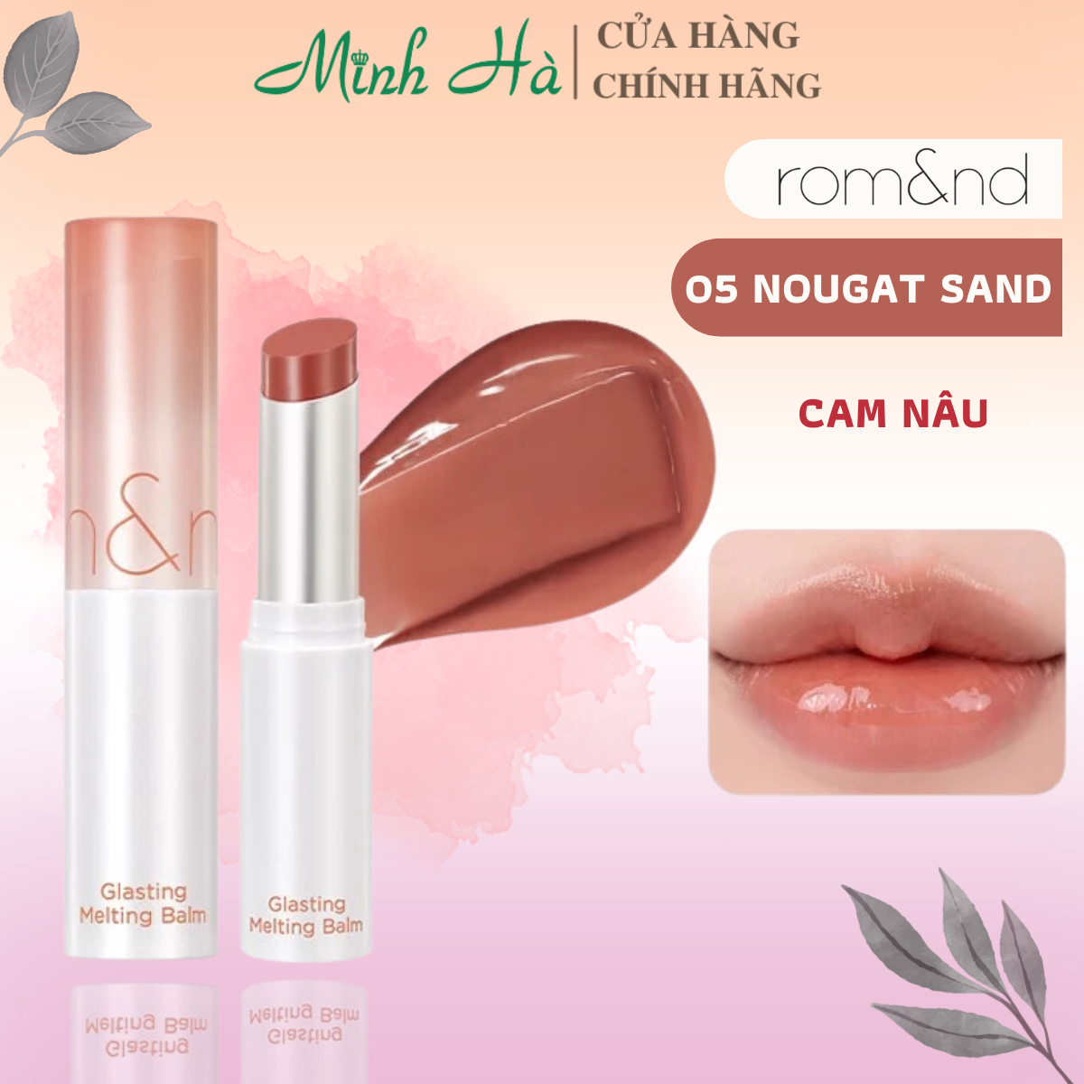 Son dưỡng có màu Romand Glasting Melting Balm 3.5g cấp ẩm lên màu tự nhiên