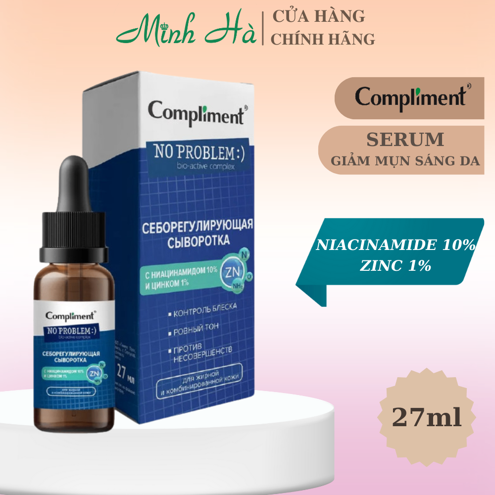 Serum Compliment 2% BHA ,5% Hyaluronic Acid & 20% Vitamin C AHA BHA PHA 27ml làm sạch da, giảm mụn trắng da căng bóng