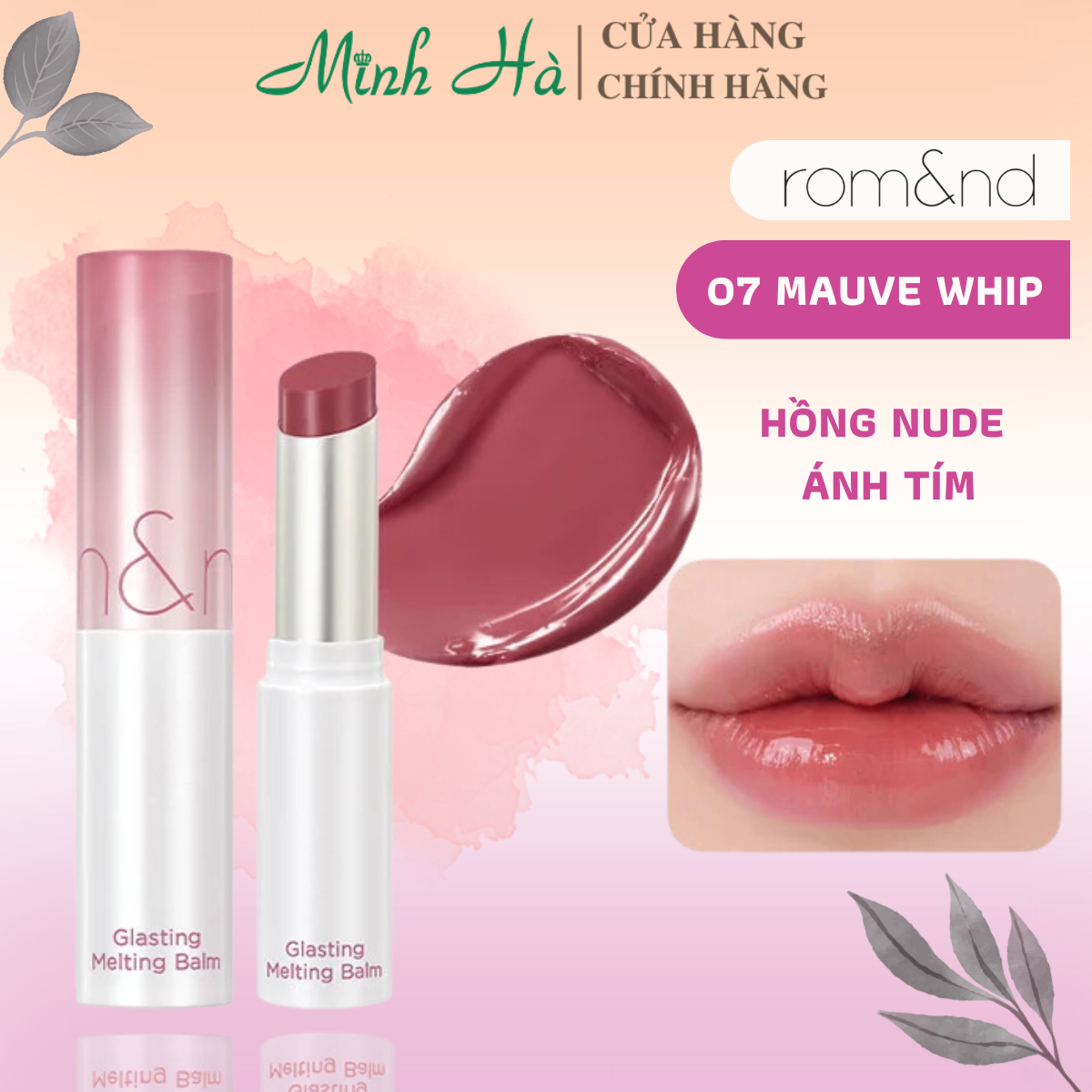 Son dưỡng có màu Romand Glasting Melting Balm 3.5g cấp ẩm lên màu tự nhiên