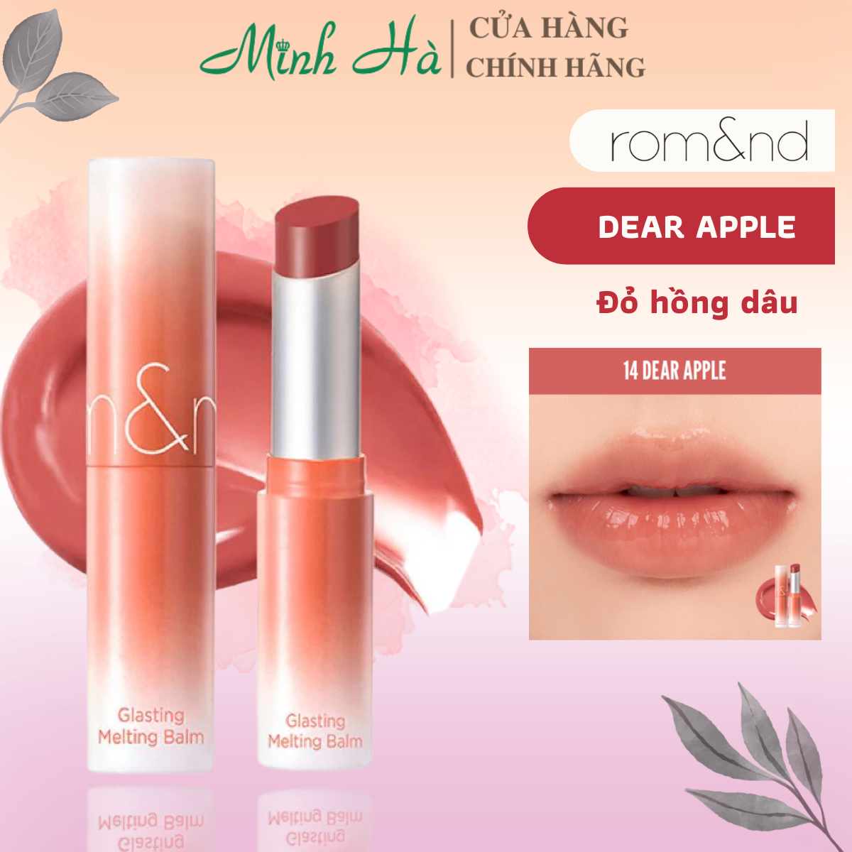 Son dưỡng có màu Romand Glasting Melting Balm 3.5g cấp ẩm lên màu tự nhiên