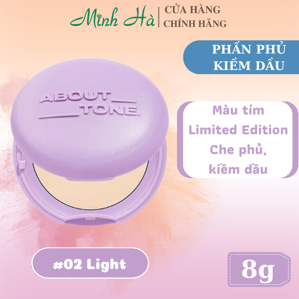 Phấn phủ dạng nén About Tone Air Fit Powder Pact 8g kiềm dầu, nâng tông, kết cấu mịn