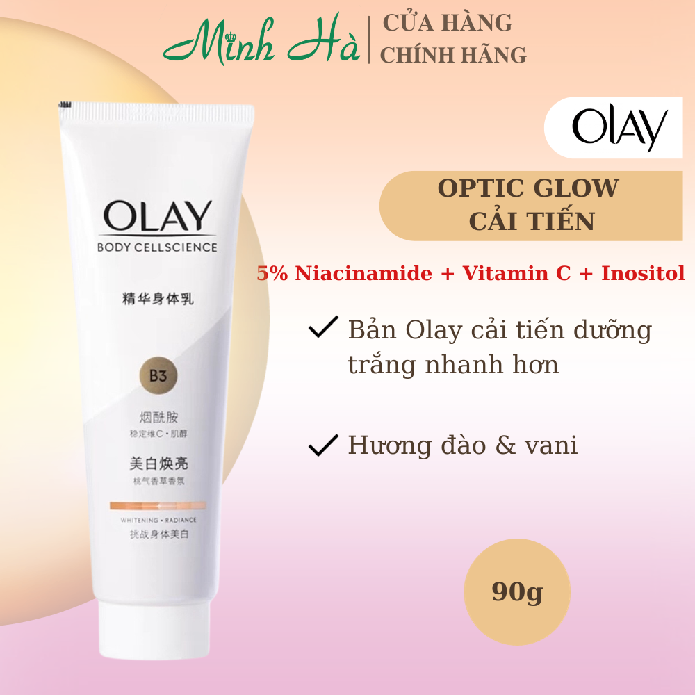 Sữa dưỡng thể trắng da Olay B3 + Vitamin C Optic Glow & Radiance 90g trắng da mịn màng