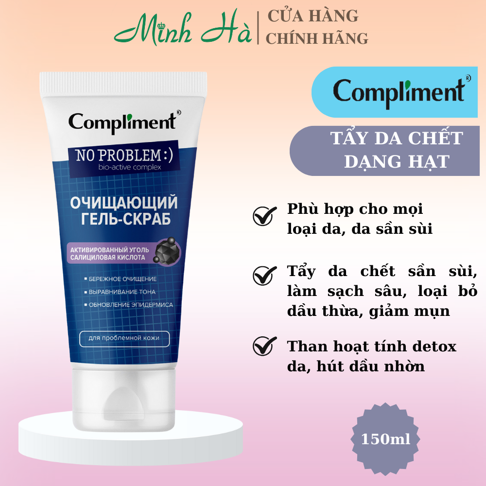 Tẩy da chết dạng hạt Compliment No Problem Cleansing Gel Scrub 150ml loại bỏ tế bào chết da