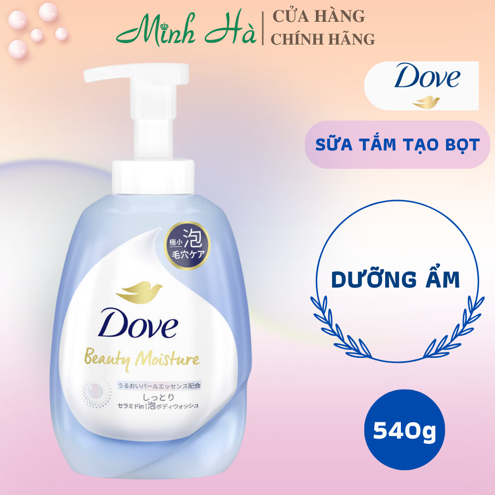 Sữa tắm tạo bọt Nhật Bản Dove Beauty Moist Foaming Body Wash 540g dưỡng ẩm mềm mịn da
