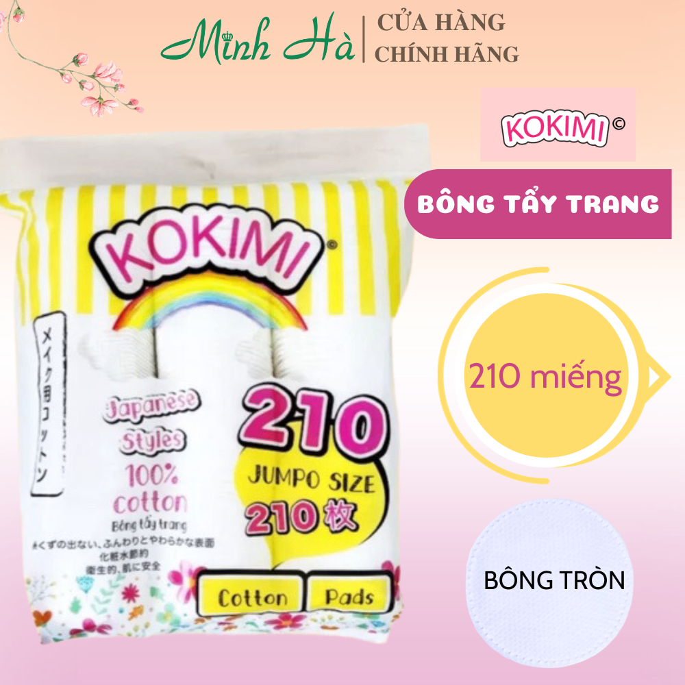 Bông tẩy trang Mihoo/Kokimi Cotton Pads Jumpo Size không xơ bông, mềm mịn