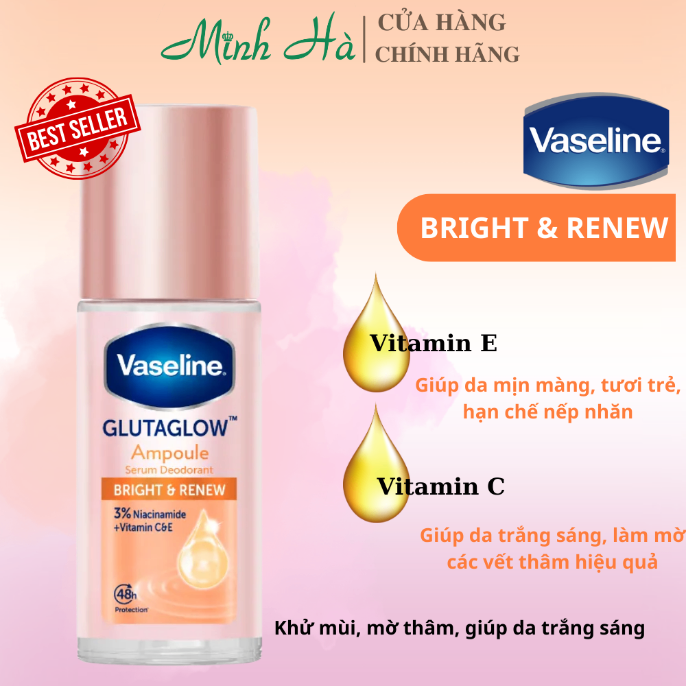 Serum dưỡng trắng nách Vaseline Dry Serum 45ml giúp da trắng sáng tức thì