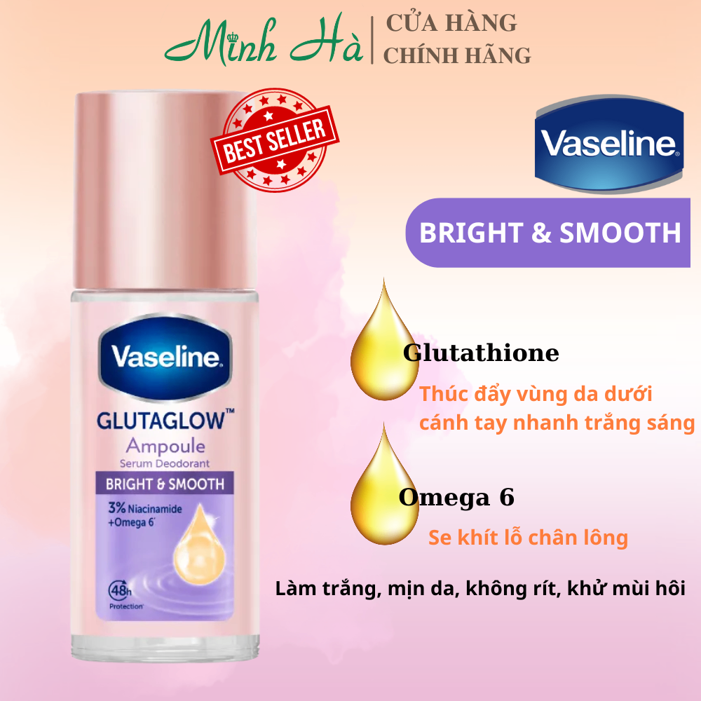 Serum dưỡng trắng nách Vaseline Dry Serum 45ml giúp da trắng sáng tức thì