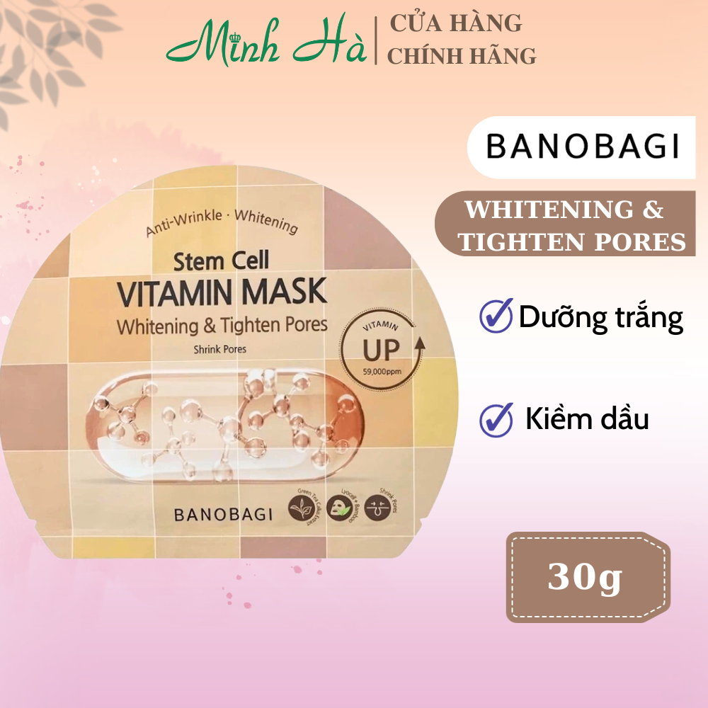 Mặt nạ dưỡng da cao cấp Banobagi Stem Cell Vitamin Mask 30g dưỡng ẩm, dưỡng trắng da