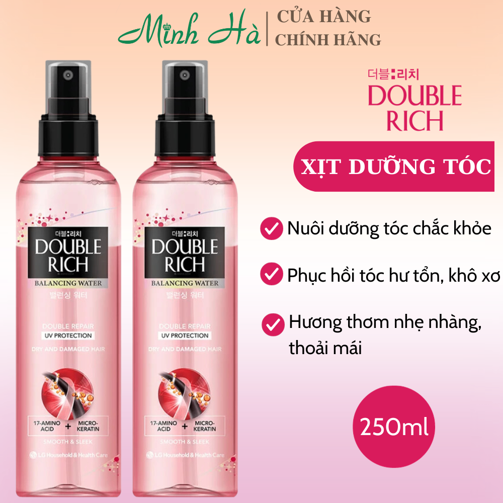 Nước xịt dưỡng tóc Double Rich Balancing Water 250ml chăm sóc tóc chuyển sâu, phục hồi hư tổn