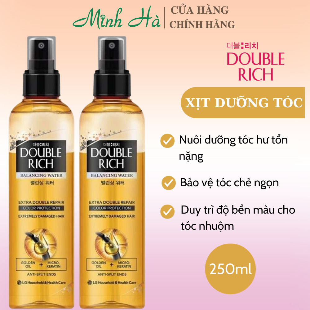 Nước xịt dưỡng tóc Double Rich Balancing Water 250ml chăm sóc tóc chuyển sâu, phục hồi hư tổn