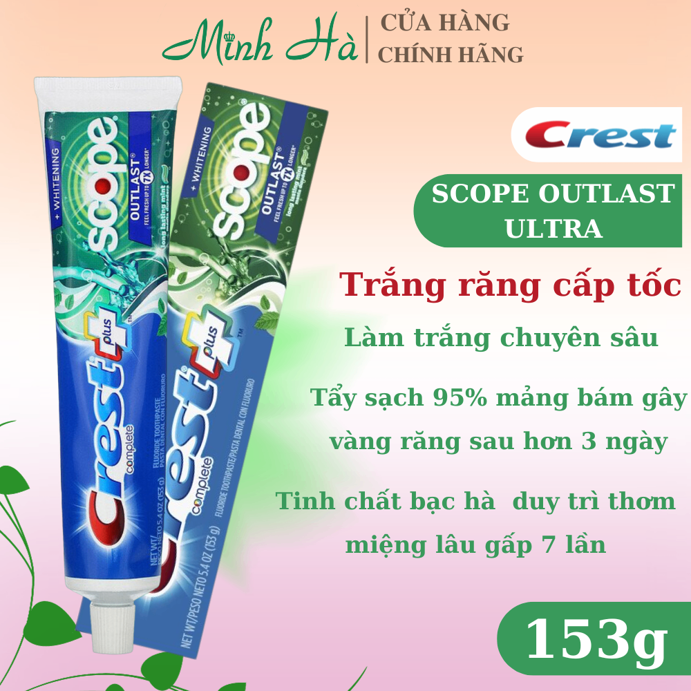 Kem đánh răng Crest 3D White Advanced Triple Whitening 158g trắng răng bảo vệ chống lại sâu răng