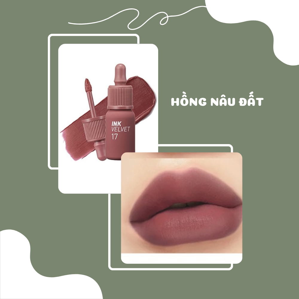 Son kem lì Ink Velvet Peripera 4g lên môi mượt bền màu