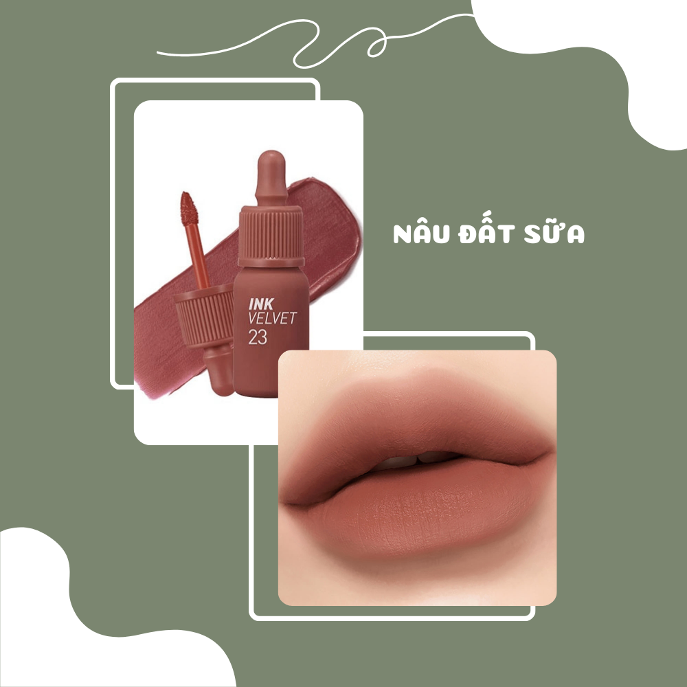 Son kem lì Ink Velvet Peripera 4g lên môi mượt bền màu