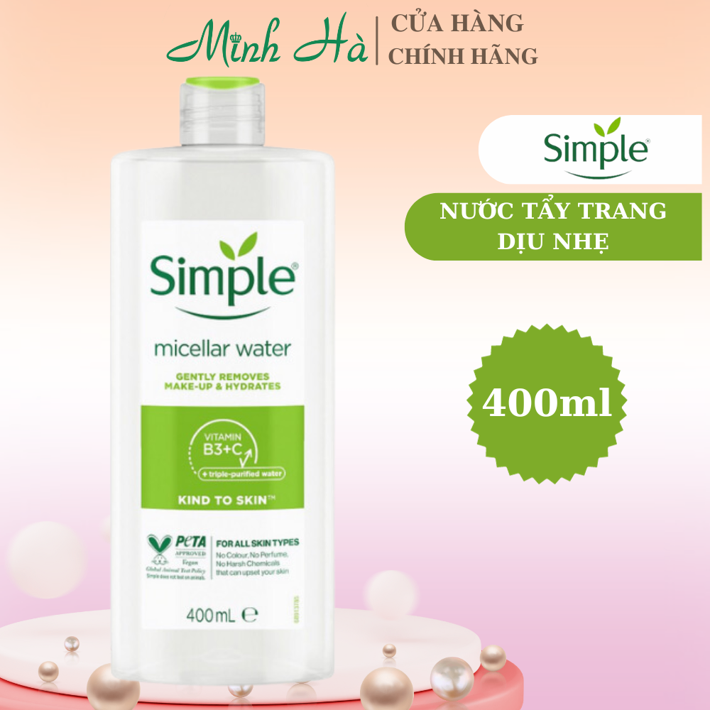 Nước tẩy trang Simple Kind to Skin Micellar Cleansing Water 200/400ml dành cho da nhạy cảm