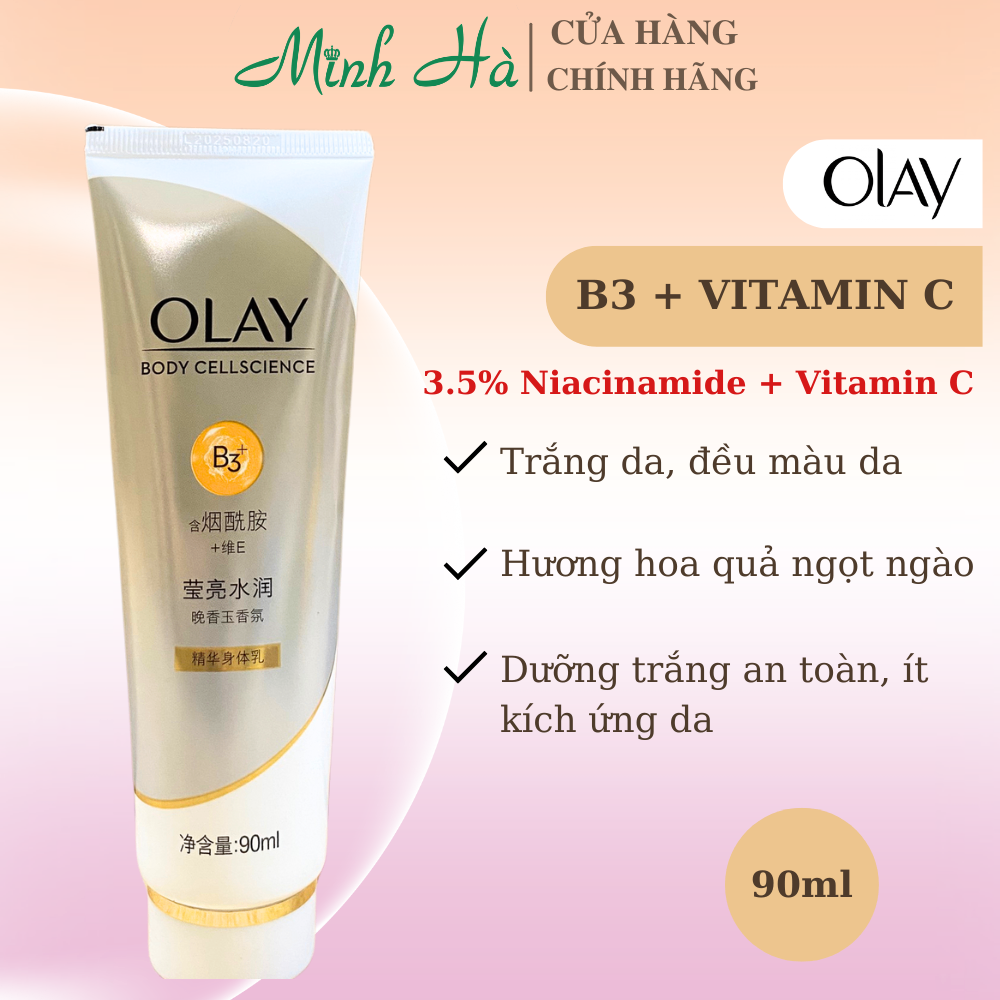 Sữa dưỡng thể trắng da Olay B3 + Vitamin C Optic Glow & Radiance 90g trắng da mịn màng