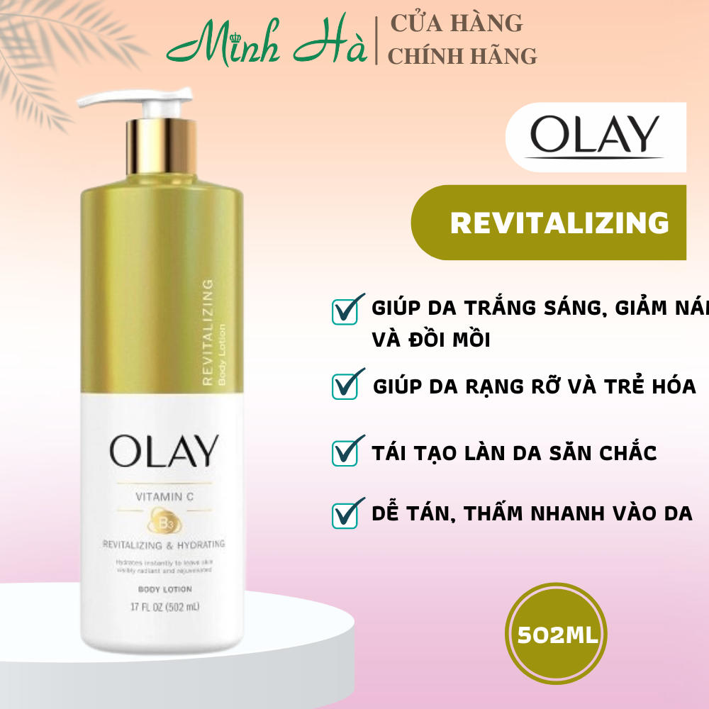 Dưỡng thể dưỡng ẩm và trắng da Olay B3 Hydrating Body Lotion 502ml bản Mỹ tái tạo lại làn da săn chắc