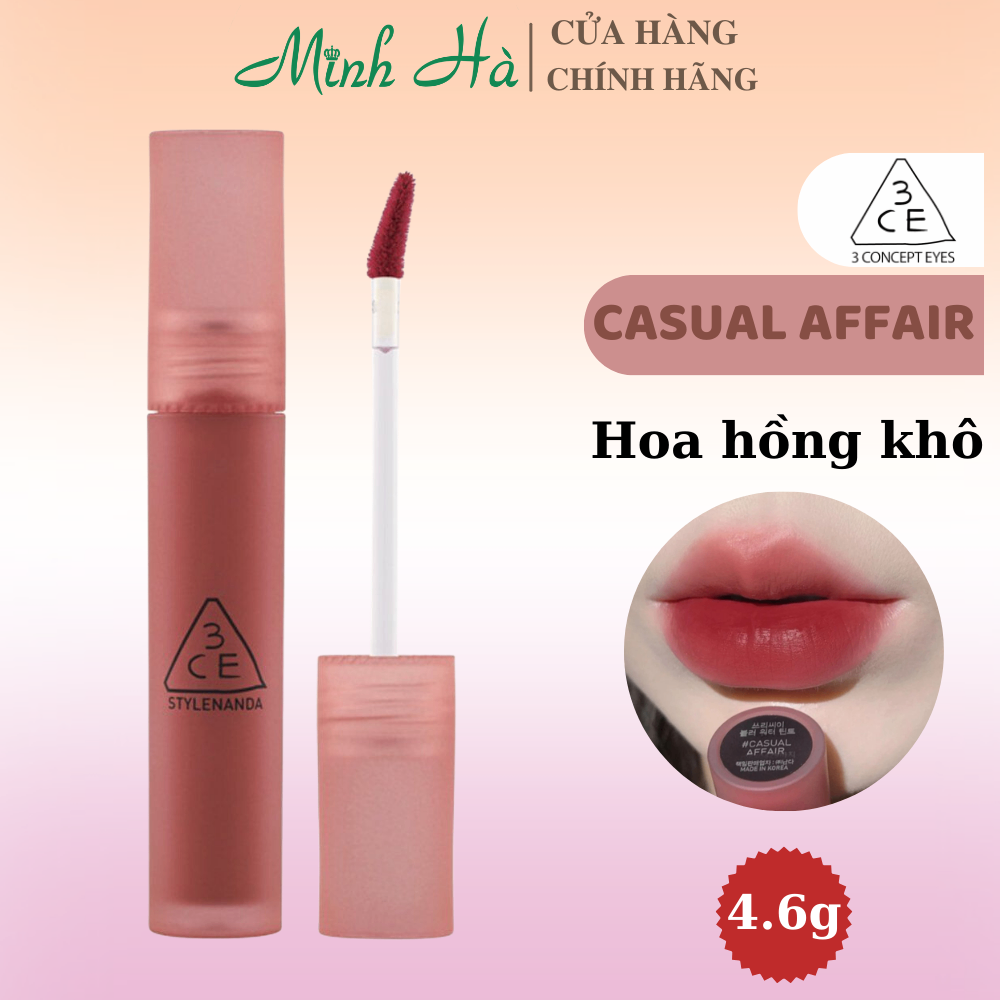 Son tint 3CE Blur Water Tint 4.6g bám màu tốt, lâu trôi, thời thượng, không kén da