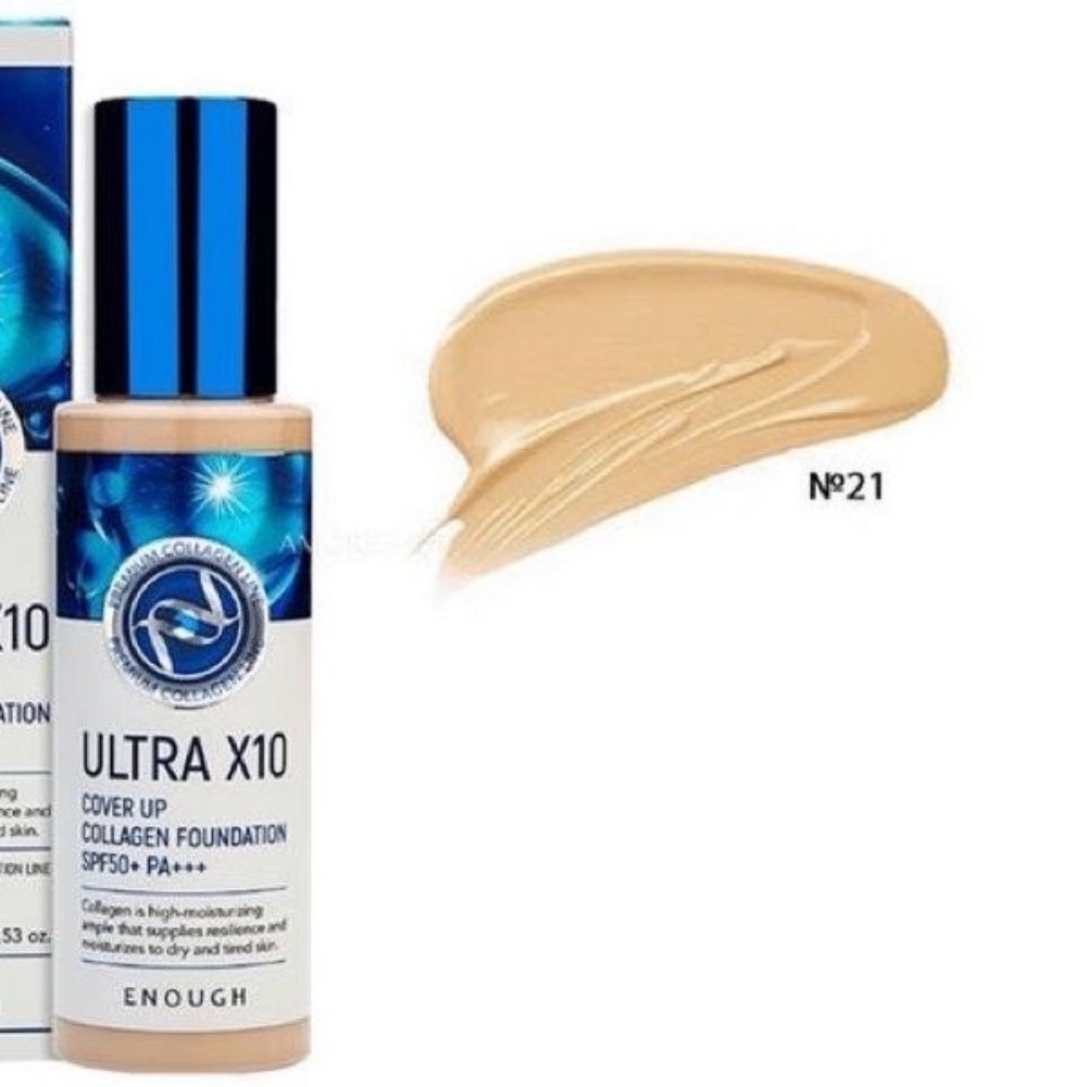 Kem nền Collagen ENOUGH Ultra X10 SPF50+ PA+++ 100ml mỏng nhẹ kiềm dầu tốt