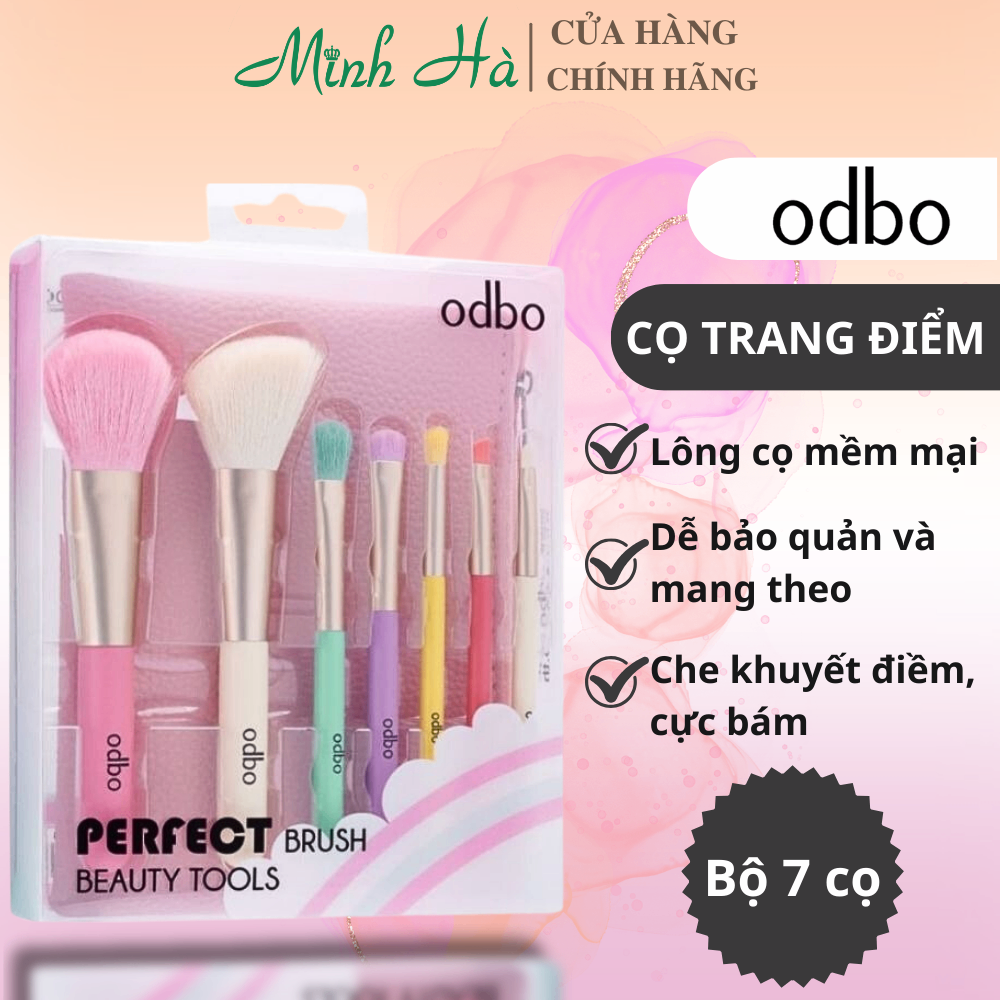 [Kèm túi] Bộ 7 cây cọ Odbo Perfect Brush Beauty Tools OD8193 đầu lông mượt dễ dàng thao tác