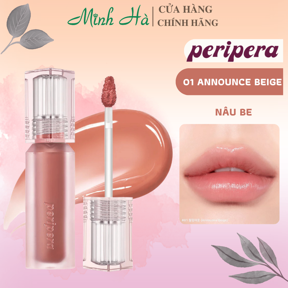 Son tint bóng Peripera Water Bare Tint 3.7g cho đôi môi căng mọng