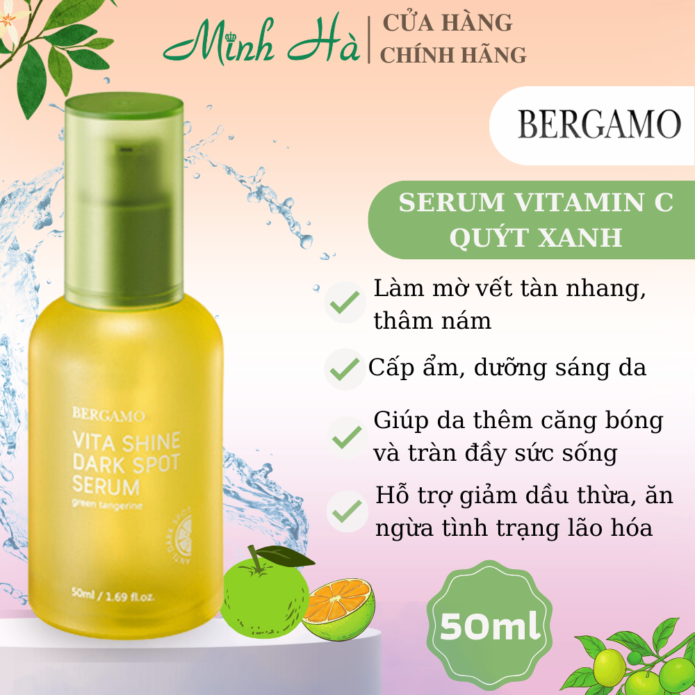 Serum quýt xanh Bergamo Green Tangerine Vita Shine Dark Spot 50ml trắng da mờ thâm