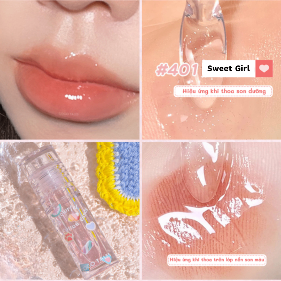 Son bóng dưỡng môi Gogo Tales Marshmallow Soft Lip Oil 3g dưỡng ẩm làm mềm môi