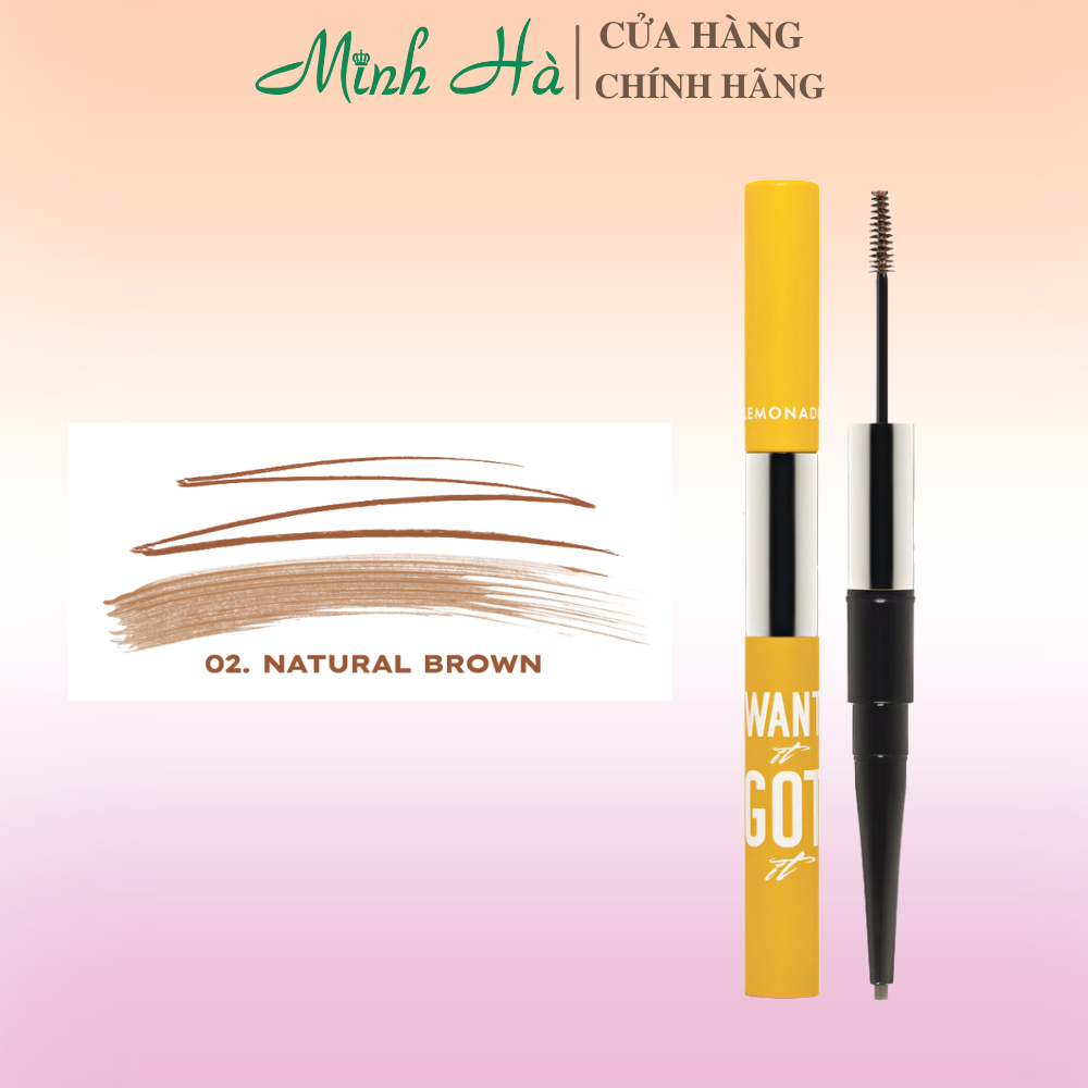 Chì kẻ mày 2 đầu Lemonade Dual Eyebrow Want It Got It 4g tiện lợi lâu trôi