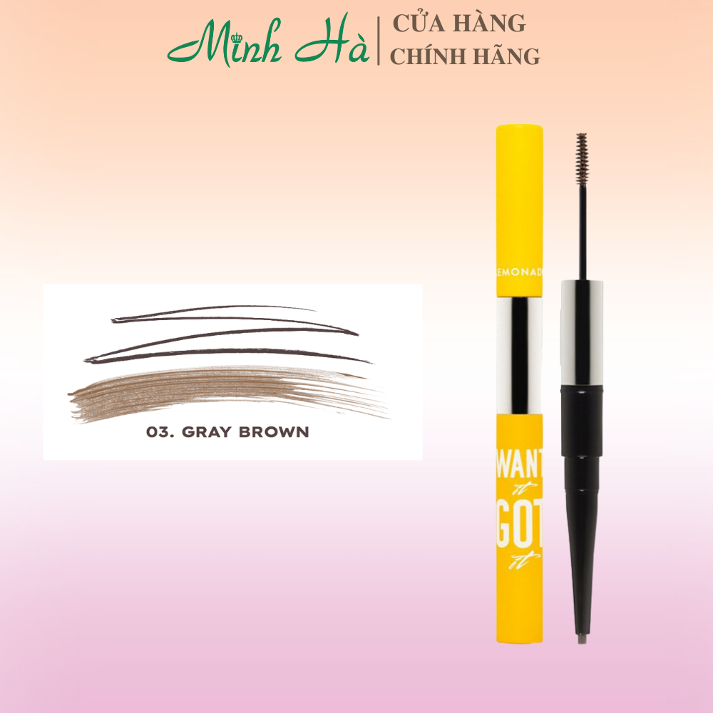 Chì kẻ mày 2 đầu Lemonade Dual Eyebrow Want It Got It 4g tiện lợi lâu trôi