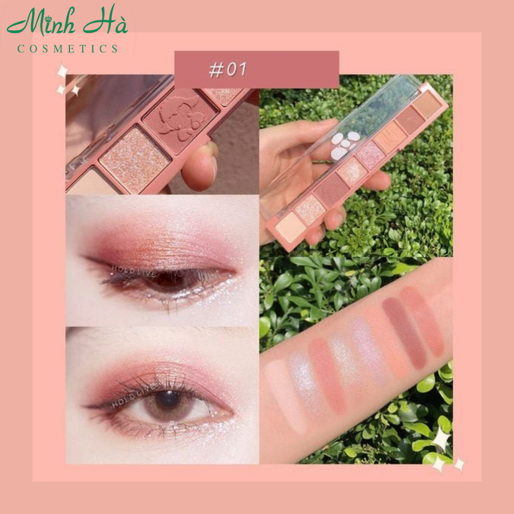 Bảng mắt 8 ô Hold Live Fingertip Star 9g thiết kế cực xinh xắn phù hợp với nhiều phong cách trang điểm khác nhau