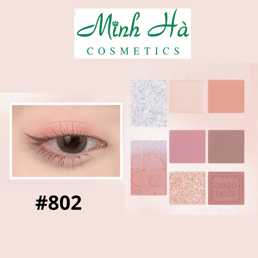 Phấn mắt 8 ô Gogo Tales Retro Mist 11.5g chất phấn mịn dễ tán