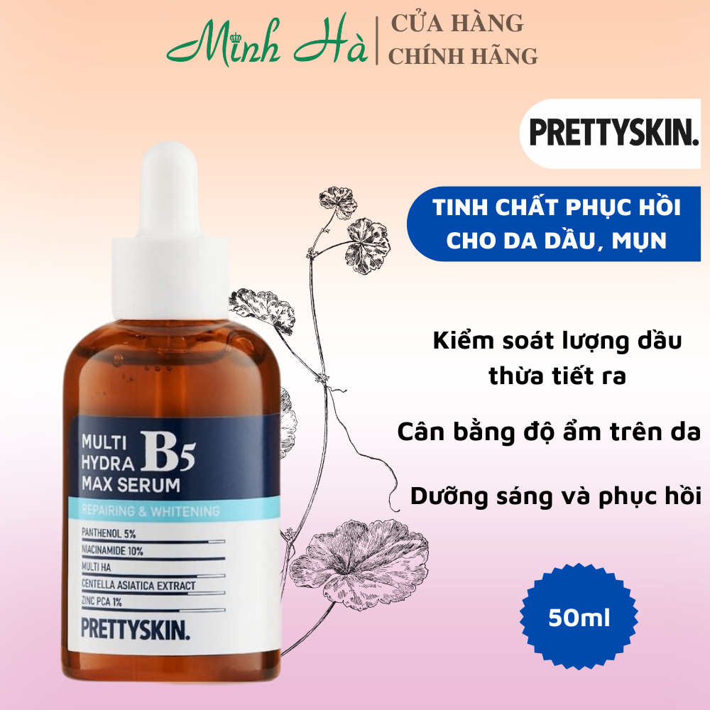 Tinh Chất Phục Hồi Cho Da Dầu PrettySkin Multi Hydra B5 Max Serum 50ml
