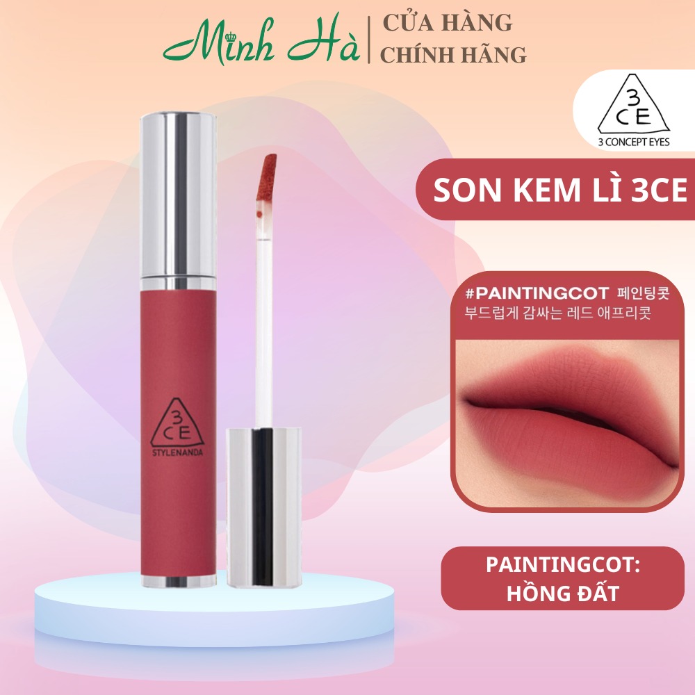 Son kem lì 3CE Hazy Lip Clay 4g mềm mịn môi giữ màu tốt