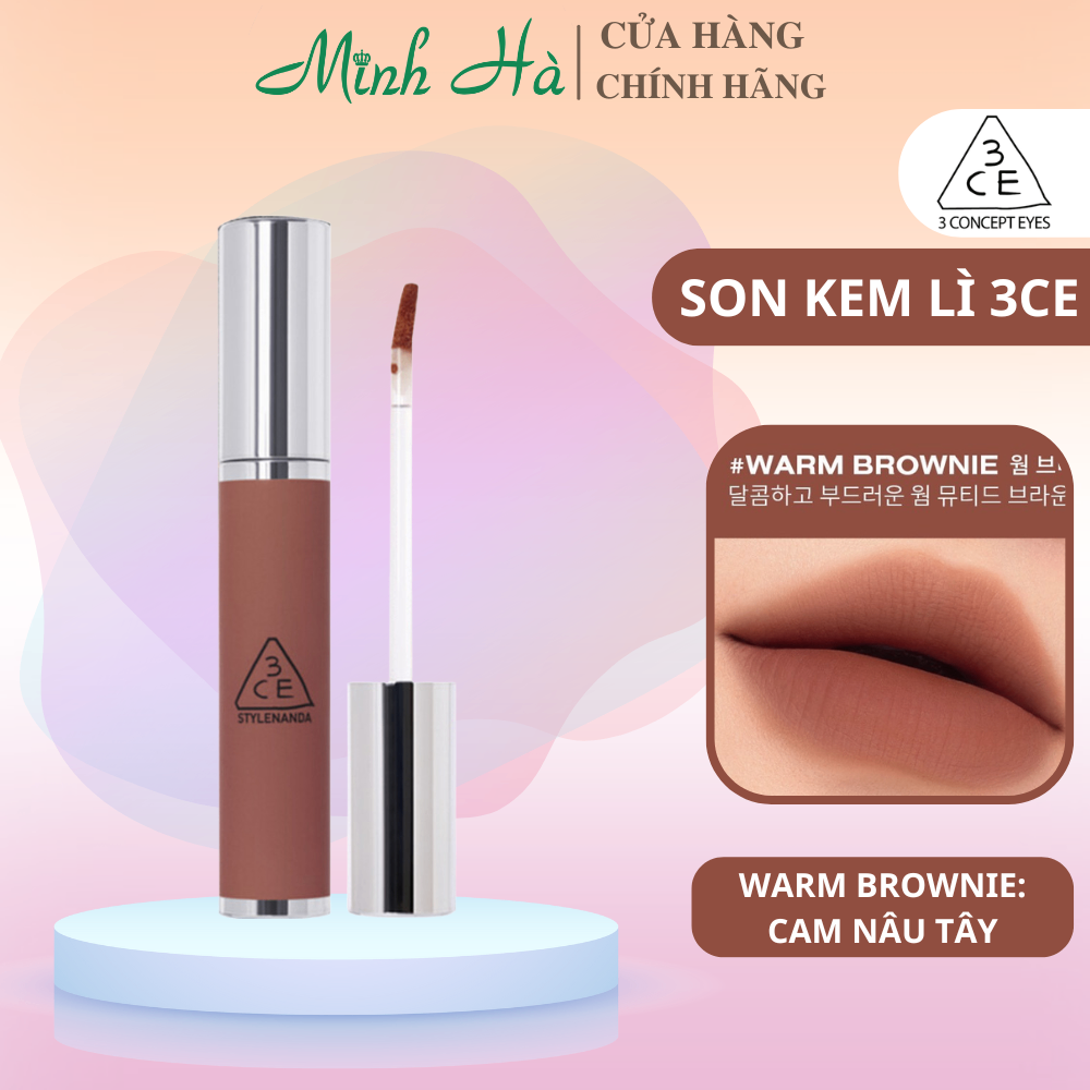 Son kem lì 3CE Hazy Lip Clay 4g mềm mịn môi giữ màu tốt