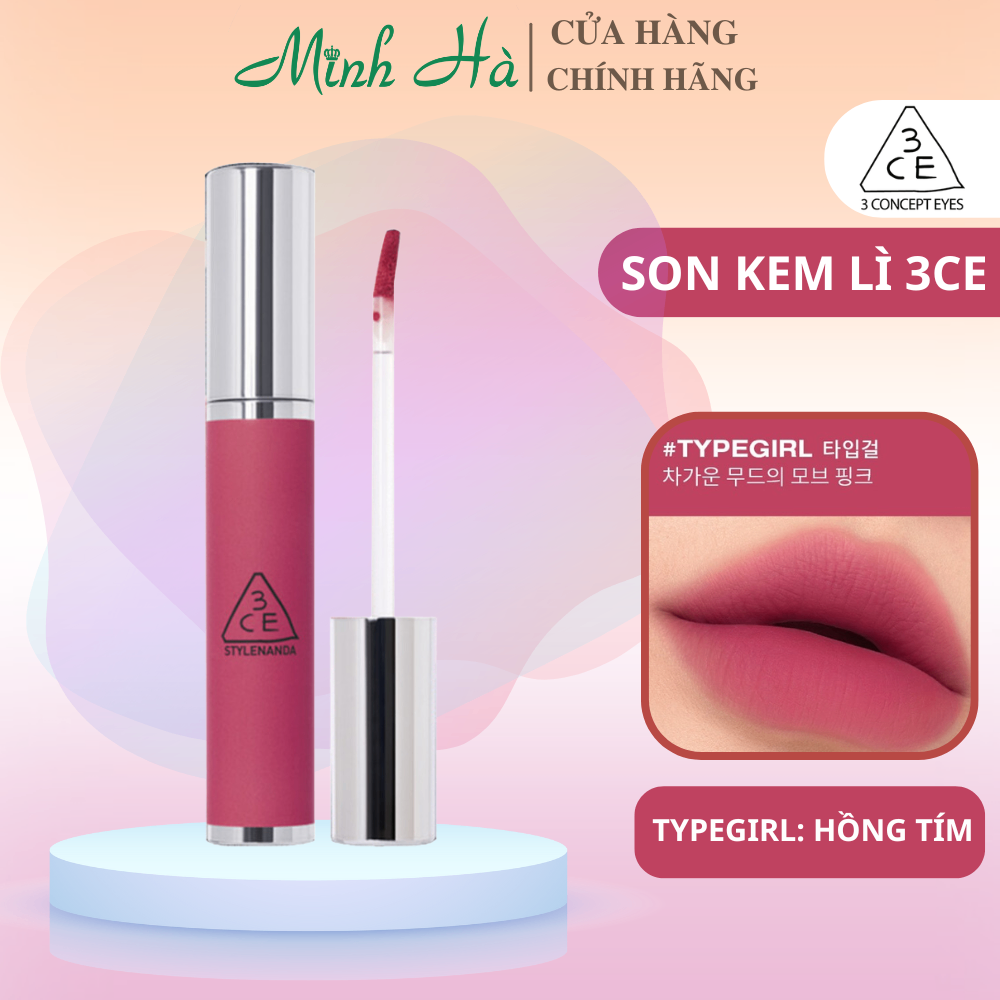 Son kem lì 3CE Hazy Lip Clay 4g mềm mịn môi giữ màu tốt