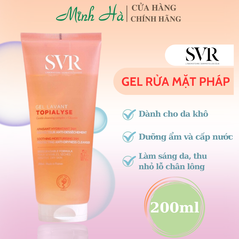 Gel rửa mặt SVR Sebiaclear + Physiopure Gelee + Topialyse Lavant 400ml giúp làm sạch sâu, kiểm soát dầu và ngăn mụn
