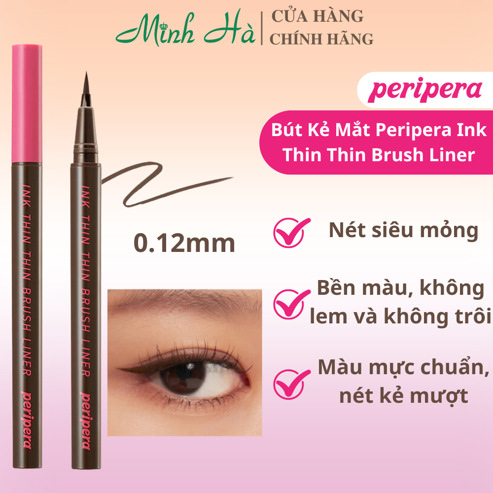 Bút kẻ mắt Peripera Ink Thin Thin Brush Liner 0.5g chống lem, chống nháy mắt, siêu mỏng