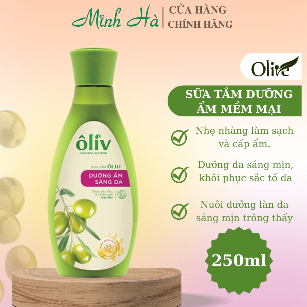 Sữa tắm Ôliv 250/650ml dưỡng ẩm sáng da