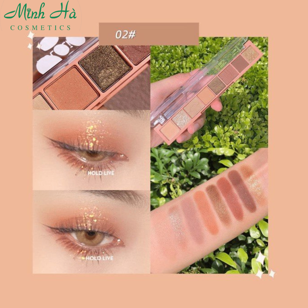 Bảng mắt 8 ô Hold Live Fingertip Star 9g thiết kế cực xinh xắn phù hợp với nhiều phong cách trang điểm khác nhau