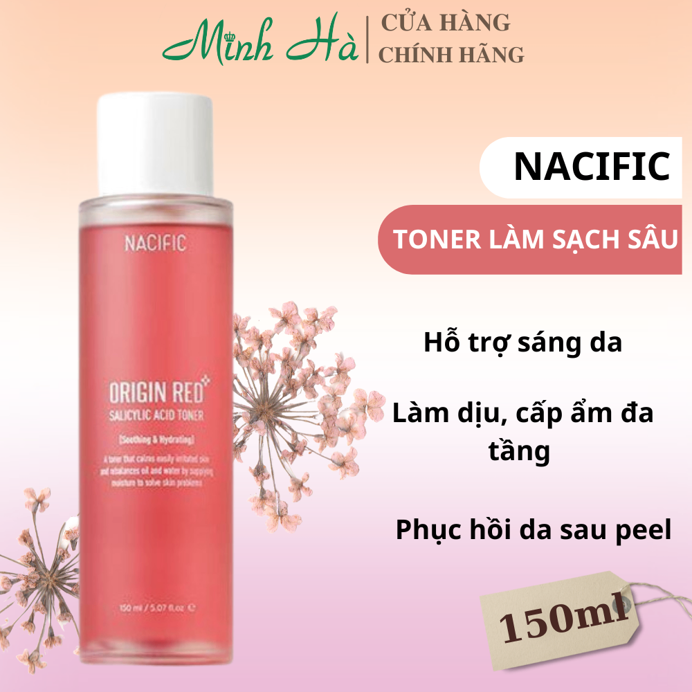 Nước hoa hồng Nacific Origin Red Salicylic Acid Toner 150ml hỗ trợ loại bỏ tế bào chết cho da, làm dịu da