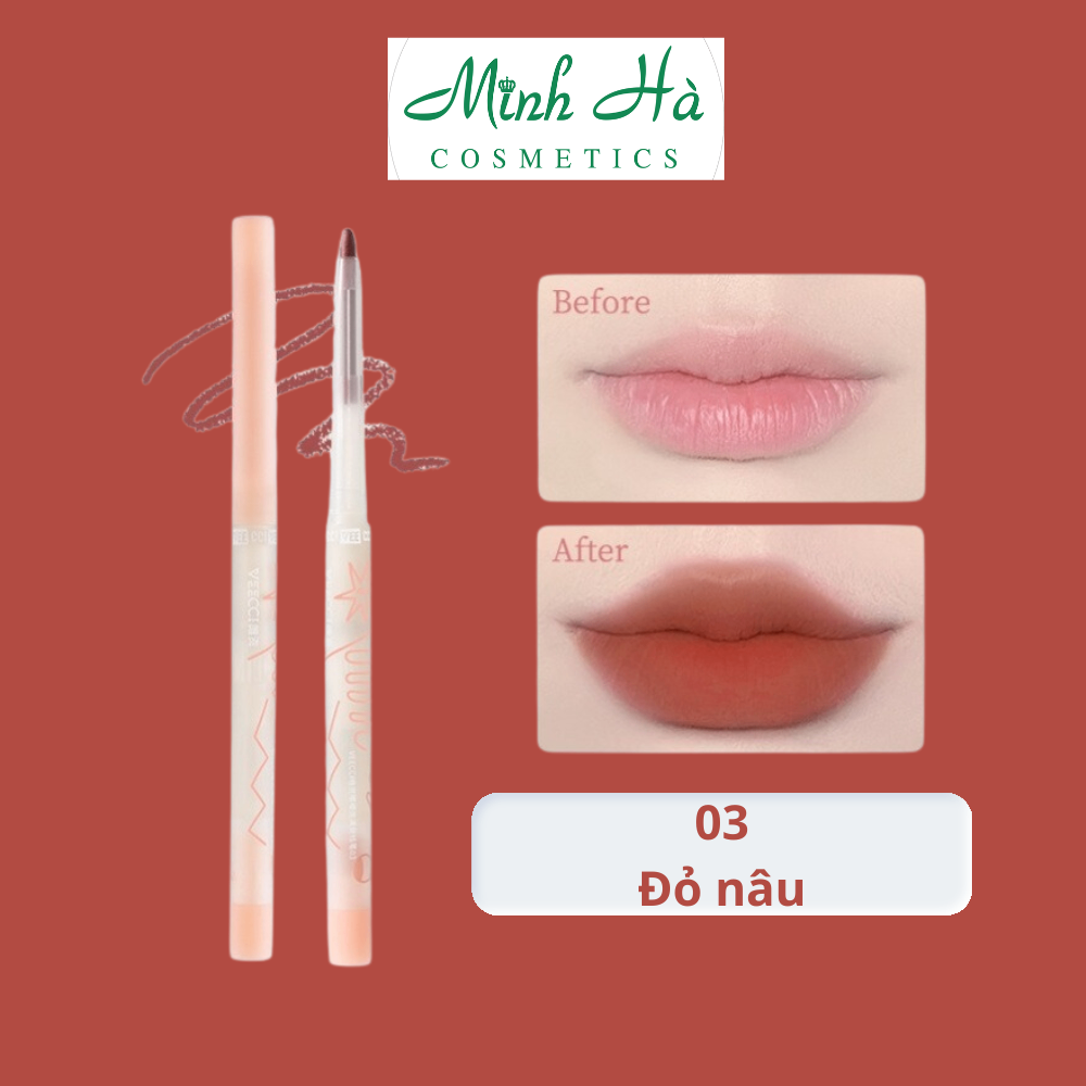Chì kẻ viền môi kháng nước lâu trôi Veecci 0.23g che viền thâm không gây khô hay bong tróc môi
