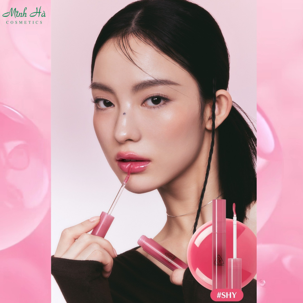 Son bóng dưỡng ẩm, căng mọng môi 3CE Drop Glow Gel 4g không tạo vân môi, siêu dưỡng