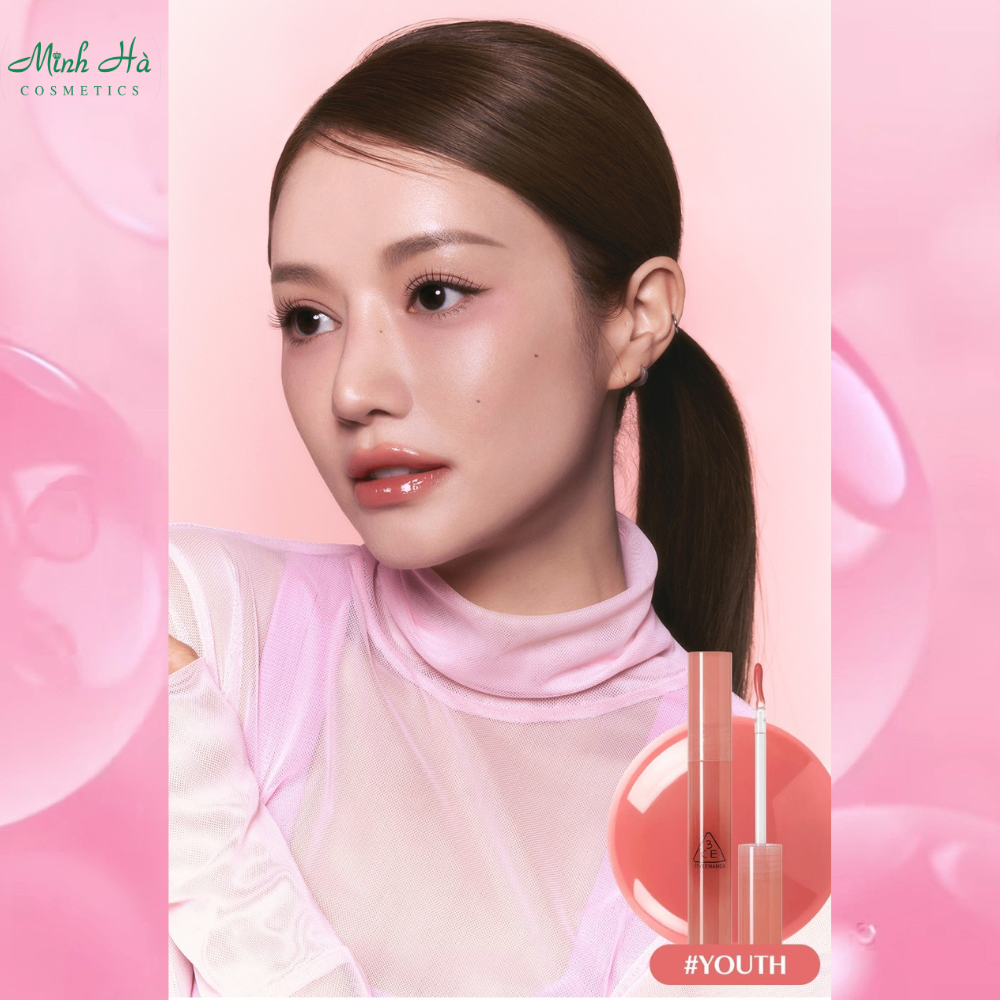 Son bóng dưỡng ẩm, căng mọng môi 3CE Drop Glow Gel 4g không tạo vân môi, siêu dưỡng