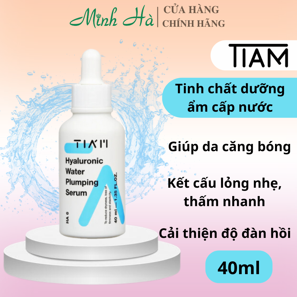 Tinh chất dưỡng ẩm cấp nước Tiam Hyaluronic Water Plumping Serum 40ml cấp ẩm sáng da phục hồi da