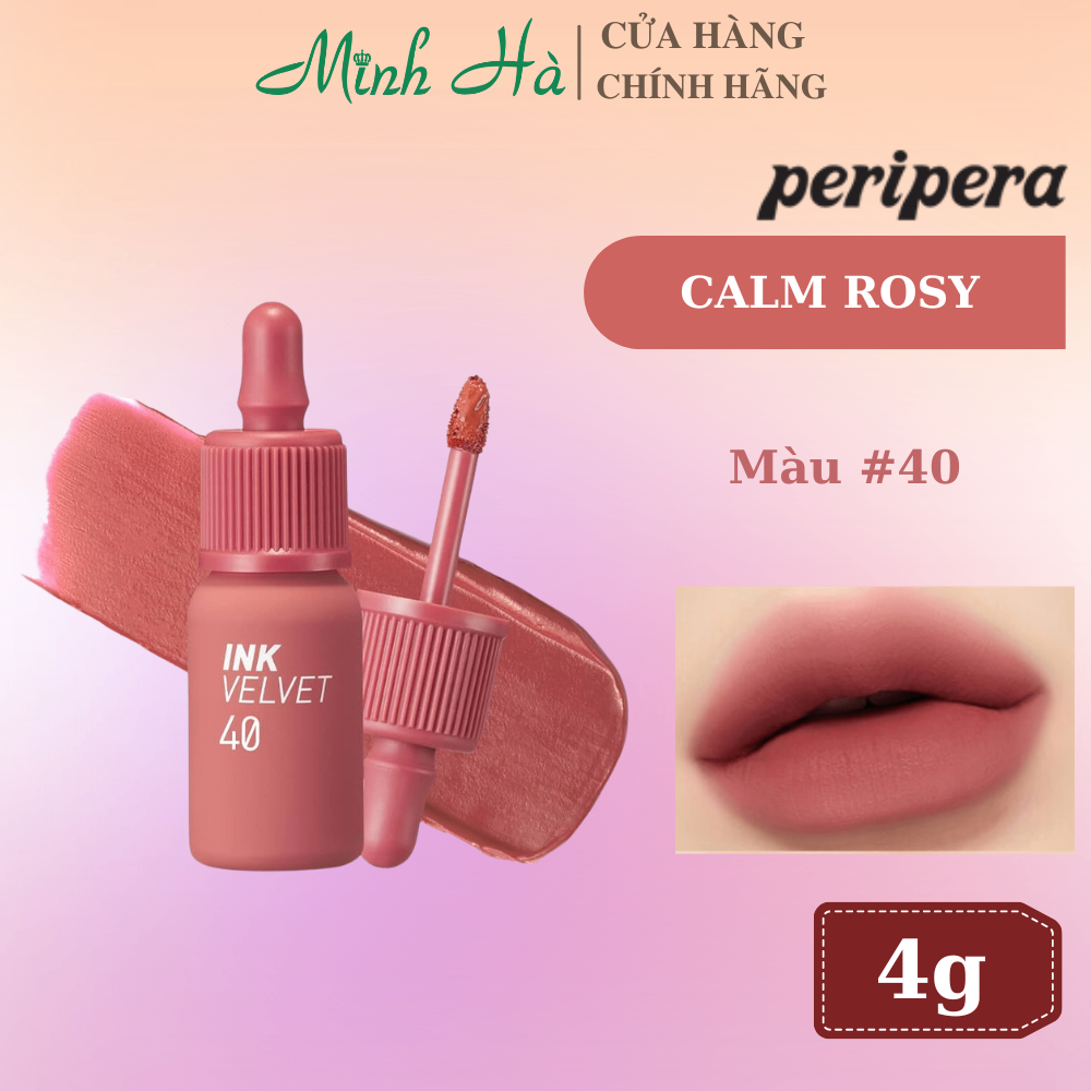 Son kem lì Ink Velvet Peripera 4g lên môi mượt bền màu