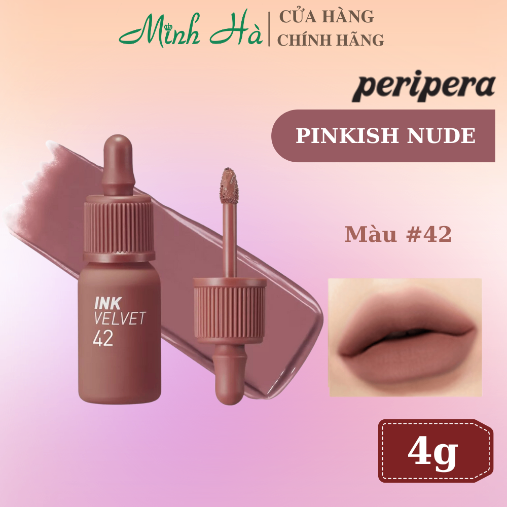 Son kem lì Ink Velvet Peripera 4g lên môi mượt bền màu